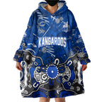 Personalized North Melbourne Kangaroos Wearable Blanket Hoodie Aboriginal Dot Painting Graffiti Style