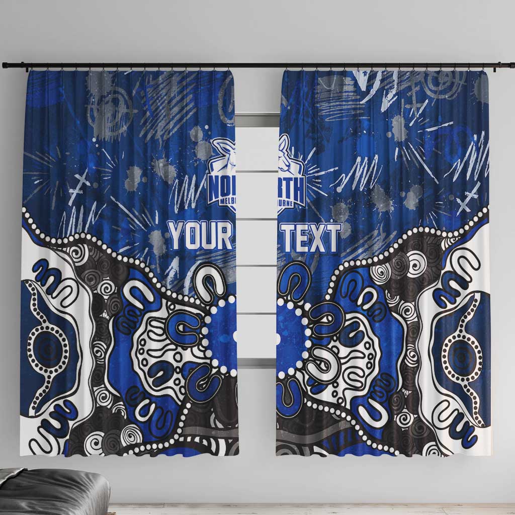 Personalized North Melbourne Kangaroos Window Curtain Aboriginal Dot Painting Graffiti Style