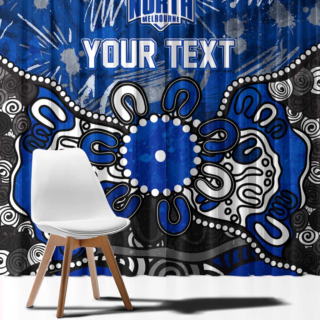 Personalized North Melbourne Kangaroos Window Curtain Aboriginal Dot Painting Graffiti Style