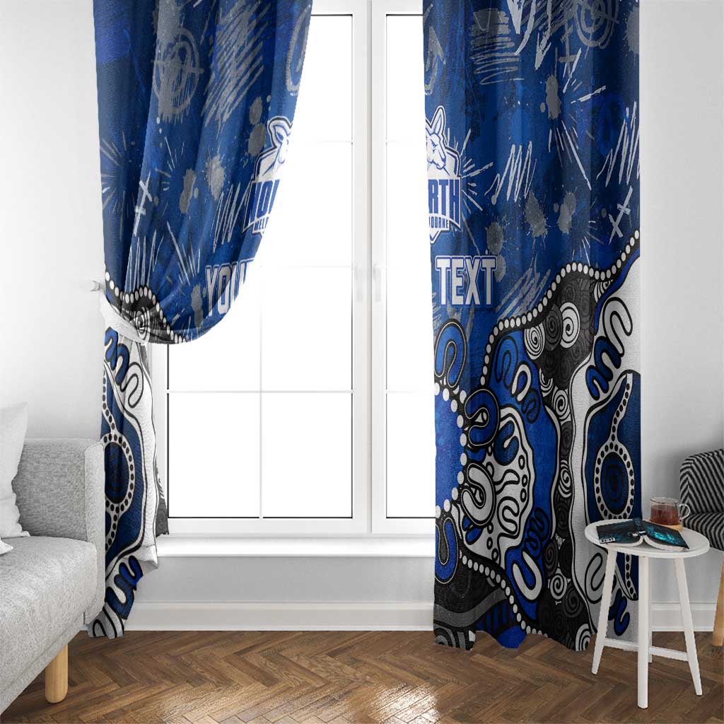 Personalized North Melbourne Kangaroos Window Curtain Aboriginal Dot Painting Graffiti Style