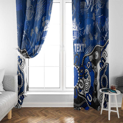Personalized North Melbourne Kangaroos Window Curtain Aboriginal Dot Painting Graffiti Style