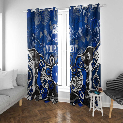 Personalized North Melbourne Kangaroos Window Curtain Aboriginal Dot Painting Graffiti Style