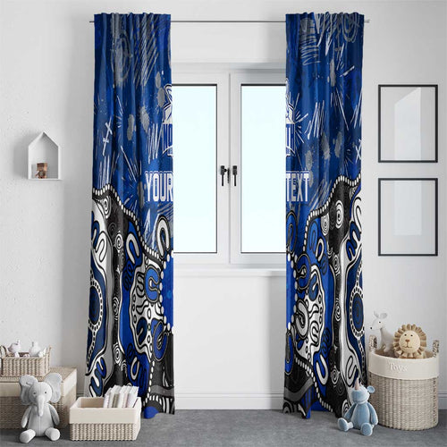 Personalized North Melbourne Kangaroos Window Curtain Aboriginal Dot Painting Graffiti Style