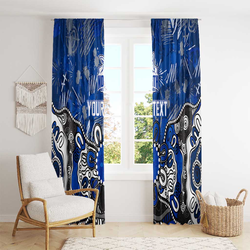 Personalized North Melbourne Kangaroos Window Curtain Aboriginal Dot Painting Graffiti Style