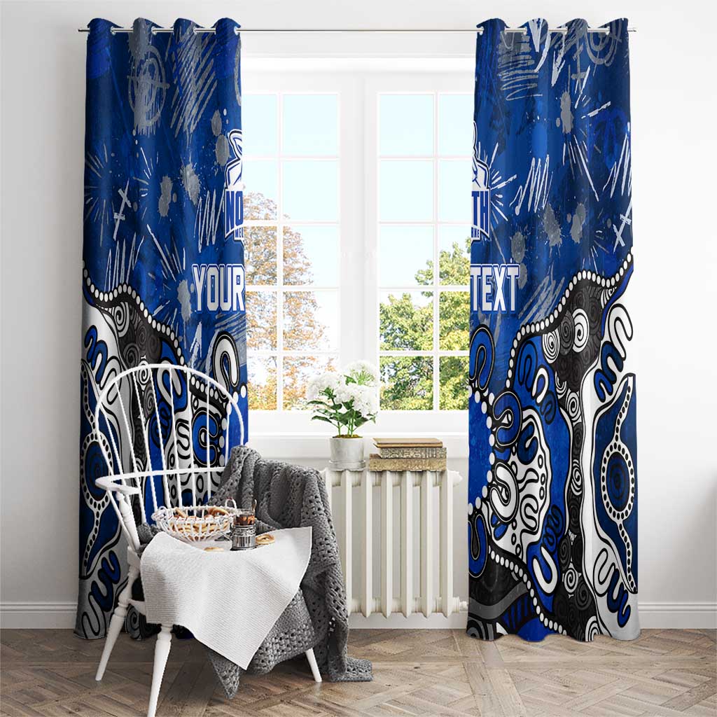 Personalized North Melbourne Kangaroos Window Curtain Aboriginal Dot Painting Graffiti Style