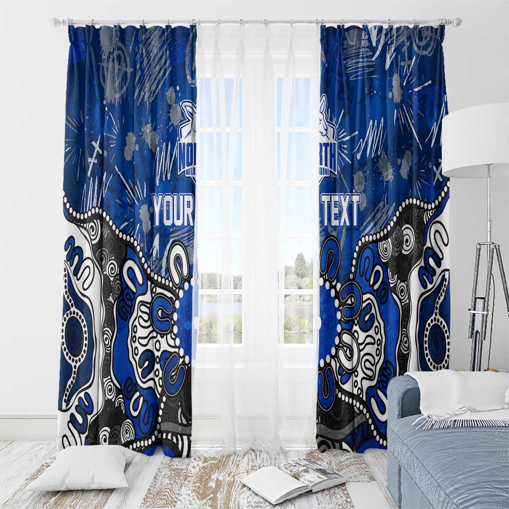 Personalized North Melbourne Kangaroos Window Curtain Aboriginal Dot Painting Graffiti Style