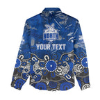 Personalized North Melbourne Kangaroos Women Casual Shirt Aboriginal Dot Painting Graffiti Style