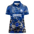 Personalized North Melbourne Kangaroos Women Polo Shirt Aboriginal Dot Painting Graffiti Style
