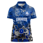 Personalized North Melbourne Kangaroos Women Polo Shirt Aboriginal Dot Painting Graffiti Style