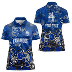 Personalized North Melbourne Kangaroos Women Polo Shirt Aboriginal Dot Painting Graffiti Style