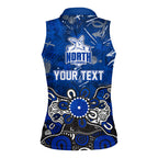 Personalized North Melbourne Kangaroos Women Sleeveless Polo Shirt Aboriginal Dot Painting Graffiti Style