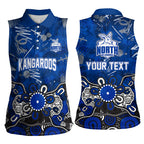 Personalized North Melbourne Kangaroos Women Sleeveless Polo Shirt Aboriginal Dot Painting Graffiti Style