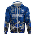 Personalized North Melbourne Kangaroos Zip Hoodie Aboriginal Dot Painting Graffiti Style
