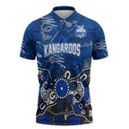 Personalized North Melbourne Kangaroos Zipper Polo Shirt Aboriginal Dot Painting Graffiti Style