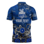 Personalized North Melbourne Kangaroos Zipper Polo Shirt Aboriginal Dot Painting Graffiti Style