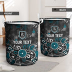 Personalized Port Adelaide Power Laundry Basket Aboriginal Dot Painting Graffiti Style