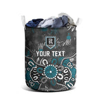 Personalized Port Adelaide Power Laundry Basket Aboriginal Dot Painting Graffiti Style