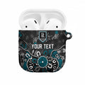 Personalized Port Adelaide Power AirPods Case Aboriginal Dot Painting Graffiti Style