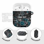 Personalized Port Adelaide Power AirPods Case Aboriginal Dot Painting Graffiti Style