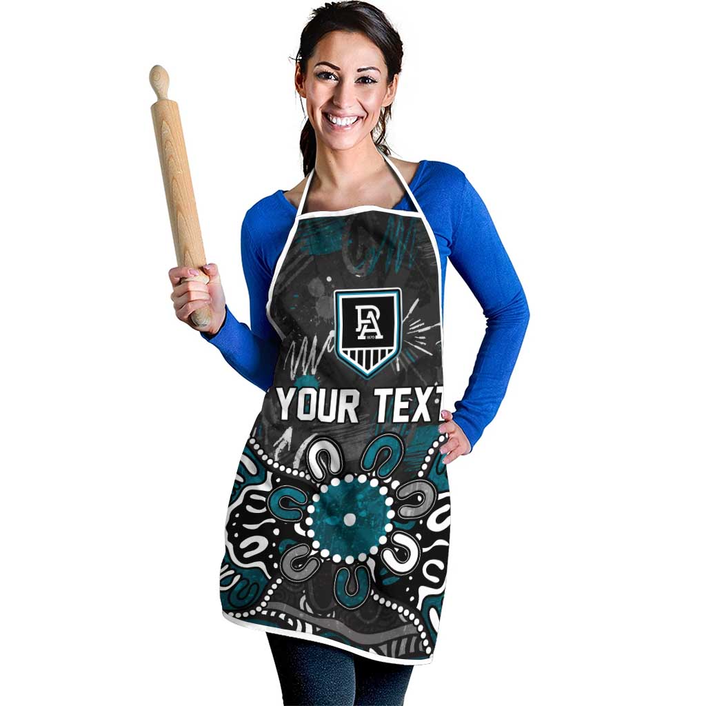Personalized Port Adelaide Power Apron Aboriginal Dot Painting Graffiti Style