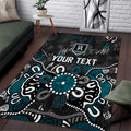 Personalized Port Adelaide Power Area Rug Aboriginal Dot Painting Graffiti Style