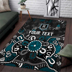 Personalized Port Adelaide Power Area Rug Aboriginal Dot Painting Graffiti Style
