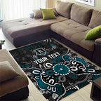 Personalized Port Adelaide Power Area Rug Aboriginal Dot Painting Graffiti Style