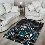 Personalized Port Adelaide Power Area Rug Aboriginal Dot Painting Graffiti Style