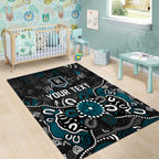 Personalized Port Adelaide Power Area Rug Aboriginal Dot Painting Graffiti Style
