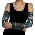 Personalized Port Adelaide Power Arm Sleeves Aboriginal Dot Painting Graffiti Style