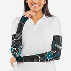 Personalized Port Adelaide Power Arm Sleeves Aboriginal Dot Painting Graffiti Style