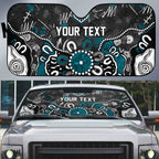 Personalized Port Adelaide Power Auto Sun Shade Aboriginal Dot Painting Graffiti Style