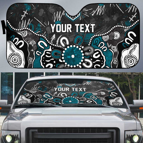Personalized Port Adelaide Power Auto Sun Shade Aboriginal Dot Painting Graffiti Style