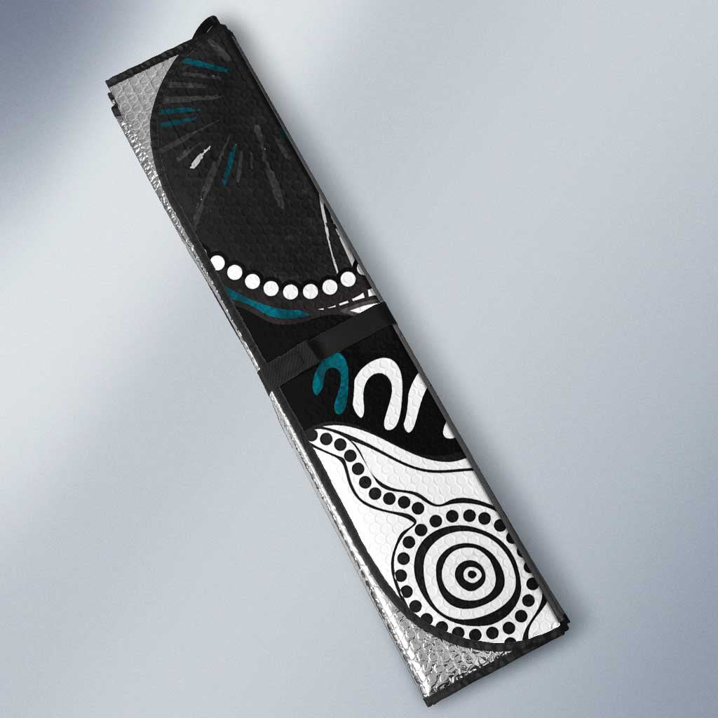 Personalized Port Adelaide Power Auto Sun Shade Aboriginal Dot Painting Graffiti Style