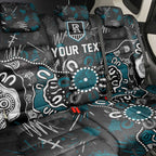 Personalized Port Adelaide Power Back Car Seat Cover Aboriginal Dot Painting Graffiti Style