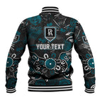 Personalized Port Adelaide Power Baseball Jacket Aboriginal Dot Painting Graffiti Style