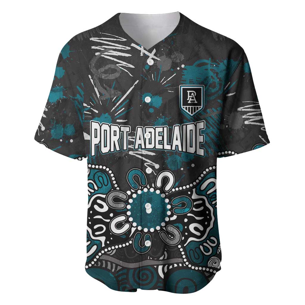 Personalized Port Adelaide Power Baseball Jersey Aboriginal Dot Painting Graffiti Style