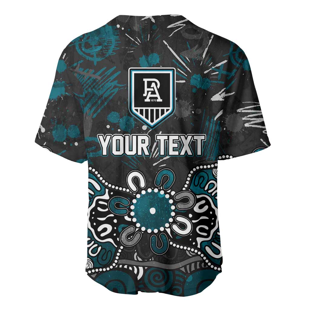 Personalized Port Adelaide Power Baseball Jersey Aboriginal Dot Painting Graffiti Style