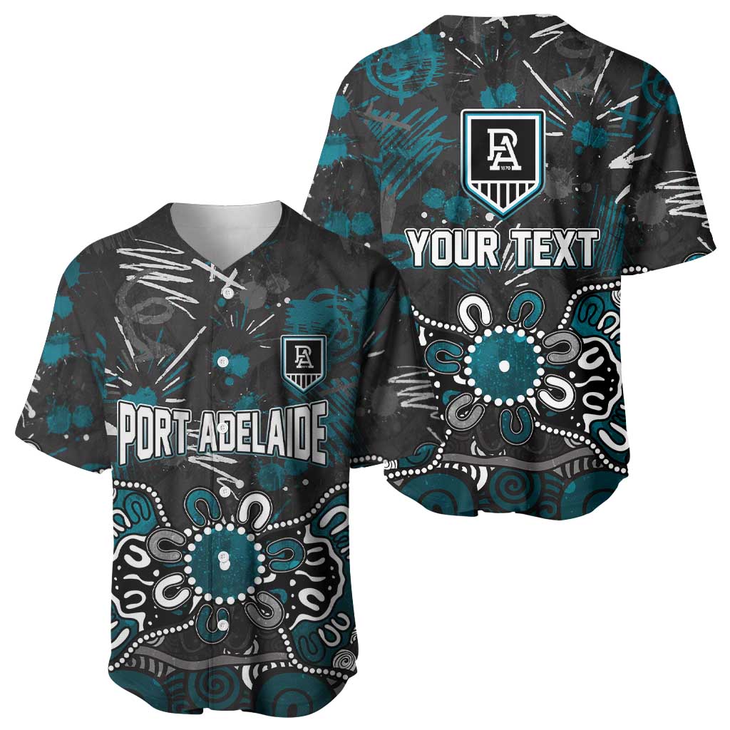Personalized Port Adelaide Power Baseball Jersey Aboriginal Dot Painting Graffiti Style