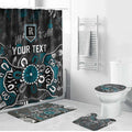 Personalized Port Adelaide Power Bathroom Set Aboriginal Dot Painting Graffiti Style