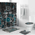 Personalized Port Adelaide Power Bathroom Set Aboriginal Dot Painting Graffiti Style