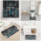 Personalized Port Adelaide Power Bathroom Set Aboriginal Dot Painting Graffiti Style