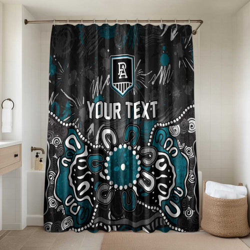 Personalized Port Adelaide Power Bathroom Set Aboriginal Dot Painting Graffiti Style