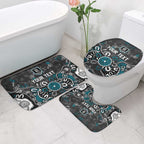 Personalized Port Adelaide Power Bathroom Set Aboriginal Dot Painting Graffiti Style