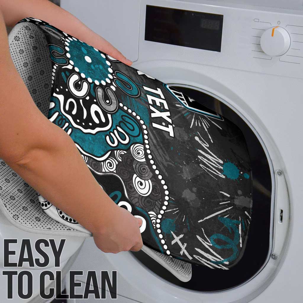 Personalized Port Adelaide Power Bathroom Set Aboriginal Dot Painting Graffiti Style
