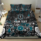 Personalized Port Adelaide Power Bedding Set Aboriginal Dot Painting Graffiti Style