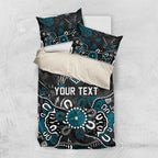 Personalized Port Adelaide Power Bedding Set Aboriginal Dot Painting Graffiti Style
