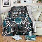Personalized Port Adelaide Power Blanket Aboriginal Dot Painting Graffiti Style