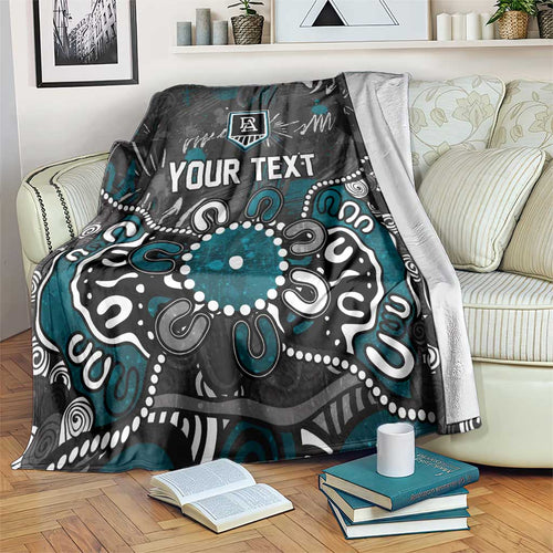 Personalized Port Adelaide Power Blanket Aboriginal Dot Painting Graffiti Style
