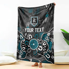 Personalized Port Adelaide Power Blanket Aboriginal Dot Painting Graffiti Style